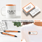 Sticker Rond Typographie noire moderne Bordure orange