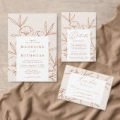 Invitation Crème végétale moderne et Mariage en terre cuite (Personnalisez la collection de ce créateur indépendant. )