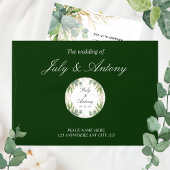 Invitation Élégant Eucalyptus Vert Botanique Or 