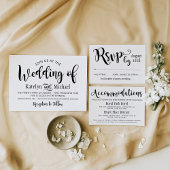 Poster Mariage de script noir moderne assis