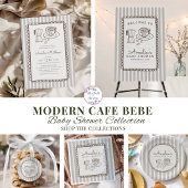 Invitation Café Bébé Caprice Rayures Baby Shower