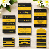 Save The Date Élégant Fancy Black And Gold Stripes Mariage chic