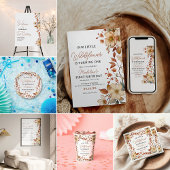 Invitation Fleur sauvage moderne chic Script 1er anniversaire