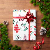 Feuille De Papier Cadeau Arbre de Noël Motif et rayures | Moderne (Personnalisez la collection de ce créateur indépendant.)