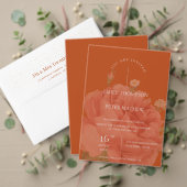 Terracotta Rust Floral Monogram  huwelijk All In One Uitnodiging (Personaliseer deze collectie van deze onafhankelijke maker. Test)