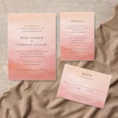 Invitation Élégant Mariage Moderne Corail Côté Chic (Personnalisez la collection de ce créateur indépendant. )