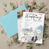 Modern geïllustreerd liefdesverhaal Minimal Courth Save The Date (Personaliseer deze collectie van deze onafhankelijke maker. Test)