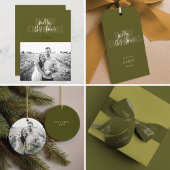 Moderne kerstfoto op maat keramisch ornament