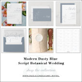 Script bleu foncé moderne Botanique QR Code RSVP