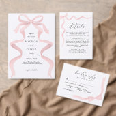 Poster Mariage Moderne Monogramme Rose Pâle avec Ruban de (Personnalisez la collection de ce créateur indépendant. )