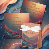 Save The Date Modern Elegant Gold Marble Navy Terracotta Wedding