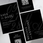 Invitation Élégant minimaliste moderne Mariage noir et blanc