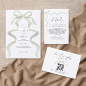 Invitation Mariage de monogramme de bois vert élégant moderne (Personnalisez la collection de ce créateur indépendant. )