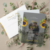 Zonnebloemen rustieke chique script save date brui aankondigingskaart (Personaliseer deze collectie van deze onafhankelijke maker. Test)