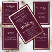 Invitation En Aluminium Typographie moderne élégante Purple Rose Mariage o