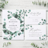 Carte De Placement Aquarelle moderne Eucalyptus Mariage de verdure (Personnalisez la collection de ce créateur indépendant.)