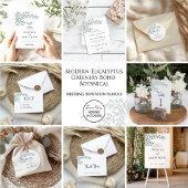 Invitation Eucalyptus Verdure Boho Elégant Mariage