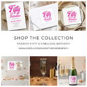 Invitation Modern 50 and Fabulous Pink 50th Birthday Party