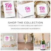 Étiquette Modern Fifty and Fabulous Bold 50th Birthday Party