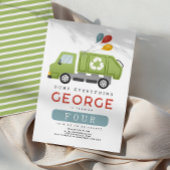 Carte De Remerciements Green Garbage Trash Truck Boys Birthday