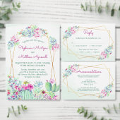 Geometrische cactus succulent bruiloft dank u ronde sticker (Personaliseer de collectie van deze zelfstandige maker.)