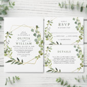 Invitation Mariage floral Eucalyptus moderne ENREGISTRER LA D (Personnalisez la collection de ce créateur indépendant.)