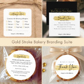 Sticker Rond Modern Gold Brush Stroke Bakery Product