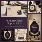 Placement Carte de table Halloween florale gothique pliée av
