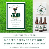 Green Sport Golfer 50th Birthday Glas