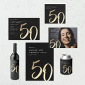 Papier Budget Moderne Gold Type 50e Invitation anniversai