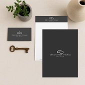 Correspondance Carte de note moderne Logo Gris Linge Lin Lin Plat