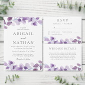 Invitation Elégant Arc Mariage moderne feuille violet (Personnalisez la collection de ce créateur indépendant.)