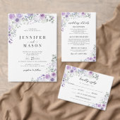 Paarse Lila Bloemen Boheemse bruiloft RSVP Kaarten (Personaliseer de collectie van deze zelfstandige maker.)
