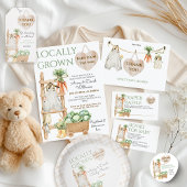 Assiettes En Carton Marché Agricole Cultivé Localement Baby shower mod