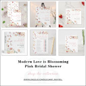 Invitation QR Code Love is Blossoming Pink Bridal Shower