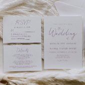 Elegant Mauve Minimal Script Wedding Informatiekaartje