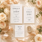 Menu Mariage Minimaliste Moderne Noir & Blanc