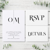 Smaragd moderne minimalistische bruiloft + QR deta Kaart (Personaliseer de collectie van deze zelfstandige maker.)