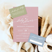 Invitation Baby shower de script élégant minimaliste moderne