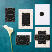 Invitation Pierre de diamant ronde géométrique Mariage élégan (Personnalisez la collection de ce créateur indépendant. )