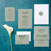 Invitation Modern Minimalist Wedding | Sage Green Timeless  (Personnalisez la collection de ce créateur indépendant. )