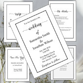 Invitation Moderne minimaliste blanc noir Enregistrer la cart