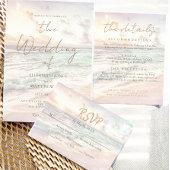Sunset Beach Wedding Beachfront Wedding Invitation