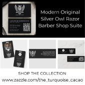 Carte De Visite Salon de coiffure Master Barber Silver Owl Code Qr