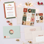 Moderne Pastel & Gouden Kerstboom Fotocollage Kalender