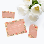 Serviette En Papier Peach Floral Oh Baby shower moderne serviettes