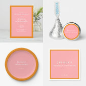 Invitation Simple Modern Pink and Orange Bridal Shower