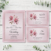 Assiettes En Carton Plaque de papier moderne à fleurs roses (Personnalisez la collection de ce créateur indépendant.)