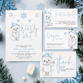 Invitation We Can Bearly Wait Polar Bear Winter Baby Shower