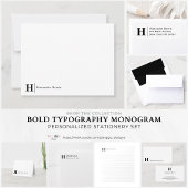 Carte De Correspondance Simple Moderne Typographie Ligne d'affaires Monogr